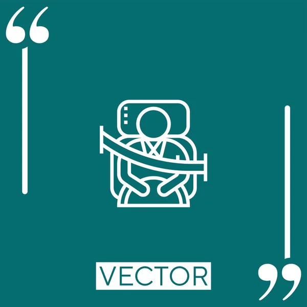 Ícone Vetor Cinto Segurança Ícone Linear Linha Curso Editável — Vetor de Stock