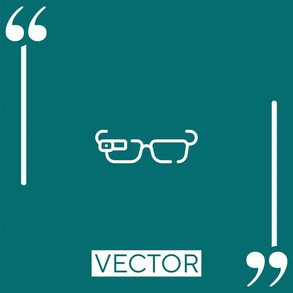 Ikona Vektoru Chytrých Brýlí Lineární Ikona Upravitelná Čára Tahu — Stockový vektor