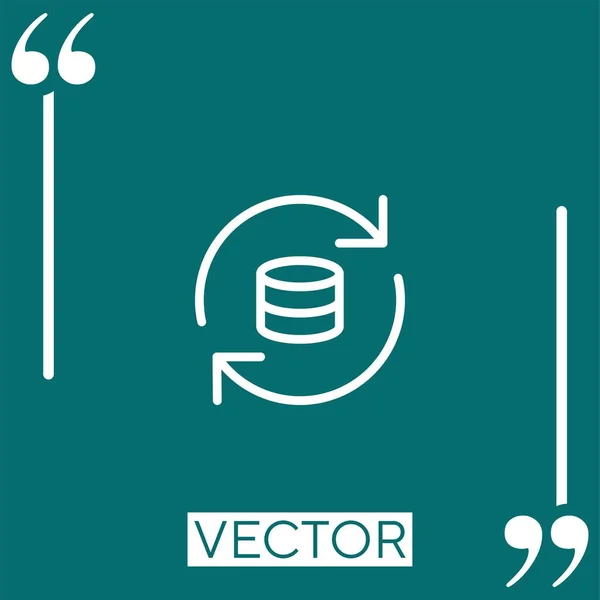 Ícone Vetor Sincronização Ícone Linear Linha Curso Editável — Vetor de Stock