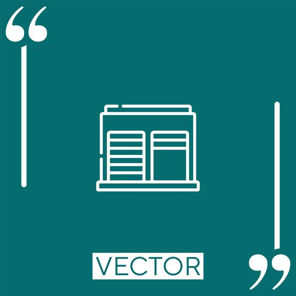 Ícone Vetor Armazém Ícone Linear Linha Curso Editável — Vetor de Stock