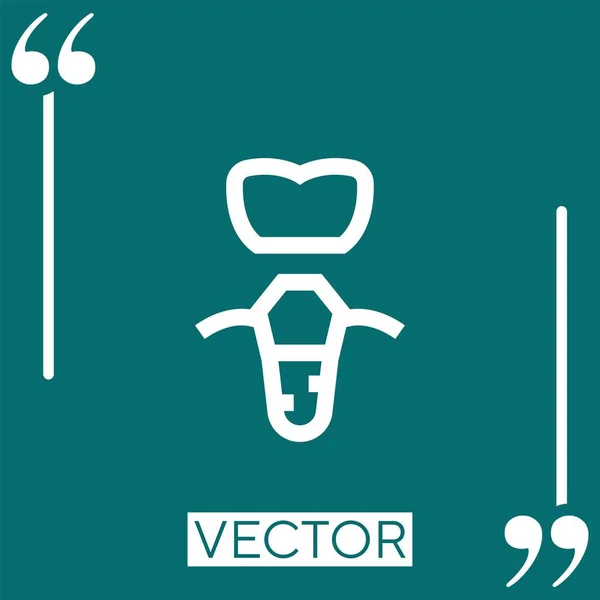 Icono Del Vector Del Implante Dental Icono Lineal Línea Carrera — Archivo Imágenes Vectoriales