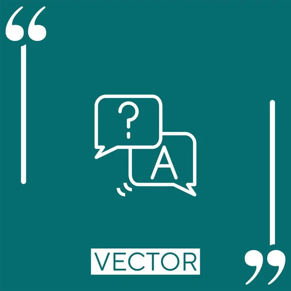 Faq Vector Icon Icono Lineal Línea Carrera Editable — Vector de stock