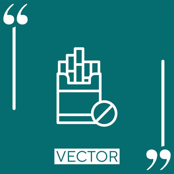 Nenhum Ícone Vetor Cigarro Ícone Linear Linha Curso Editável — Vetor de Stock