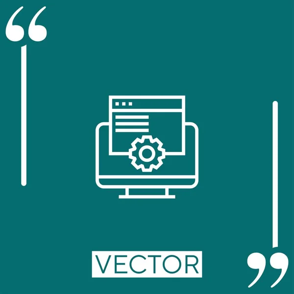 Icono Del Vector Programación Icono Lineal Línea Carrera Editable — Vector de stock