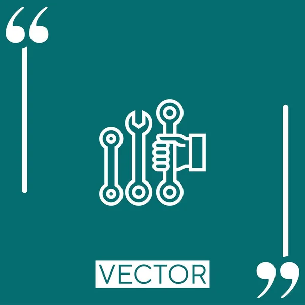 Moersleutel Vector Icoon Lineair Icoon Aanpasbare Slaglijn — Stockvector