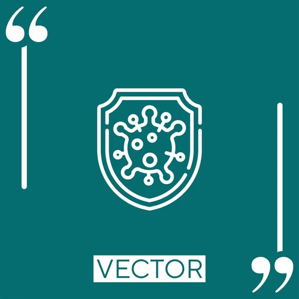 Icône Vectorielle Virus Icône Linéaire Ligne Course Modifiable — Image vectorielle