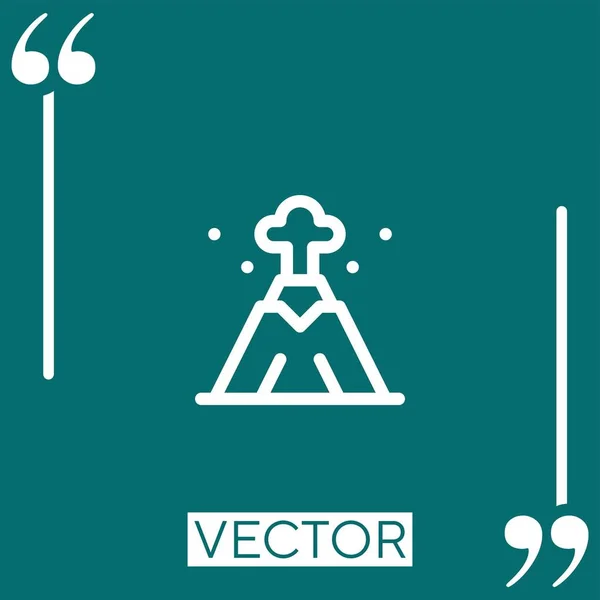 Volcán Vector Icono Icono Lineal Línea Carrera Editable — Archivo Imágenes Vectoriales