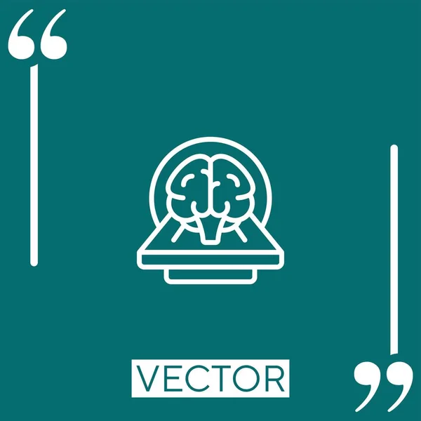 Icône Vectorielle Cérébrale Icône Linéaire Ligne Course Modifiable — Image vectorielle