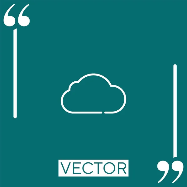 Cloud Vector Icon Icono Lineal Línea Carrera Editable — Vector de stock