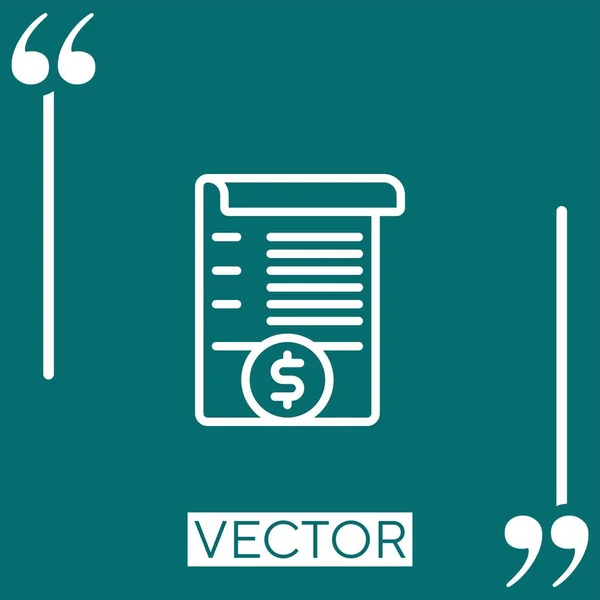 Contract Vector Icon Icono Lineal Línea Carrera Editable — Vector de stock