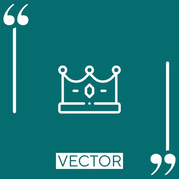 Ícone Vetor Coroa Ícone Linear Linha Curso Editável — Vetor de Stock