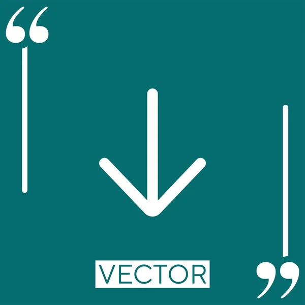 Ícone Vetor Seta Para Baixo Ícone Linear Linha Curso Editável — Vetor de Stock