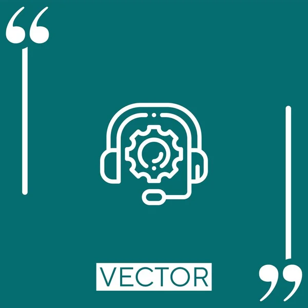 Headset Vector Icon Linear Icon Editable Stroke Line — Stock Vector