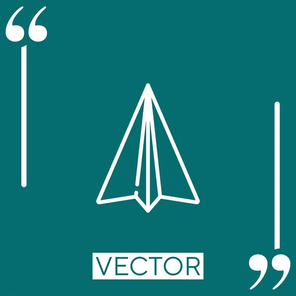 Papierebene Vektorsymbol Lineares Symbol Editierbare Strichlinie — Stockvektor