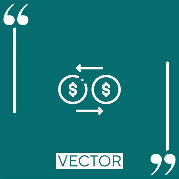 Transfer Vector Icon Icono Lineal Línea Carrera Editable — Vector de stock