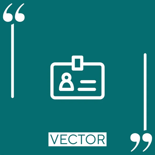 Ícone Vetor Emblema Ícone Linear Linha Curso Editável — Vetor de Stock