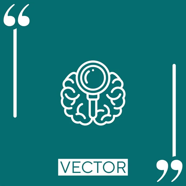 Ícone Vetor Cerebral Ícone Linear Linha Curso Editável —  Vetores de Stock