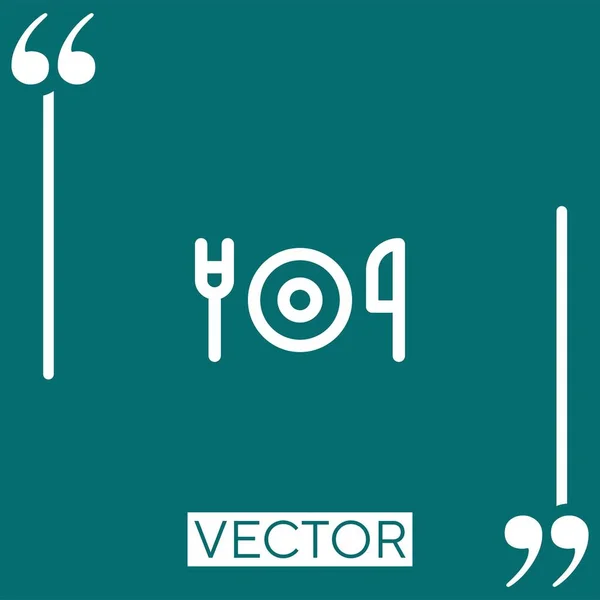 Dish Vector Icon Icono Lineal Línea Carrera Editable — Vector de stock
