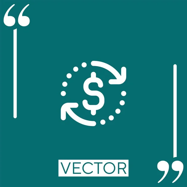 Dólar Vector Icono Icono Lineal Línea Carrera Editable — Archivo Imágenes Vectoriales