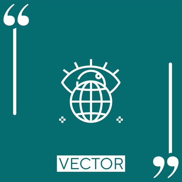 Ícone Vetorial Exploração Ícone Linear Linha Curso Editável — Vetor de Stock