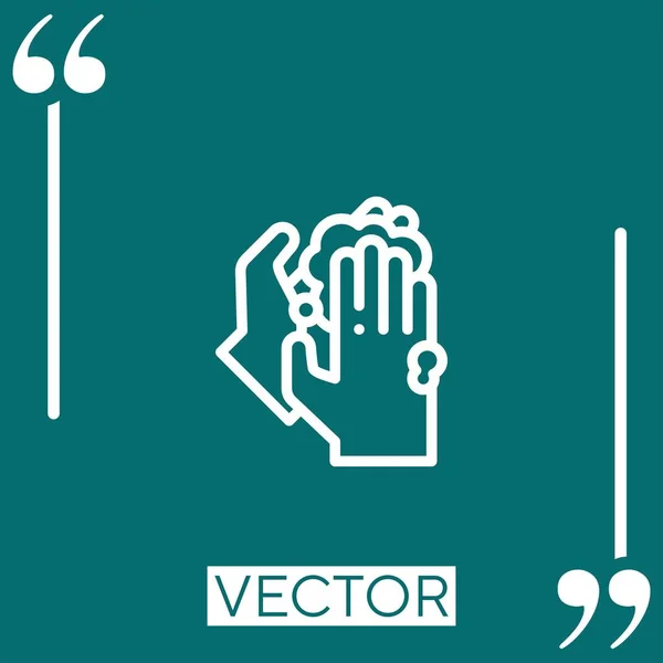 Hand Washing Vector Icon Linear Icon Editable Stroke Line — Stock Vector