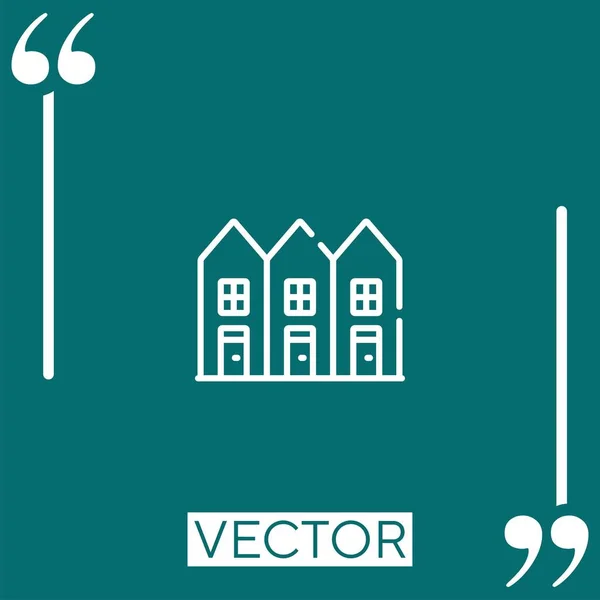 Ícone Vetor Casa Ícone Linear Linha Curso Editável — Vetor de Stock