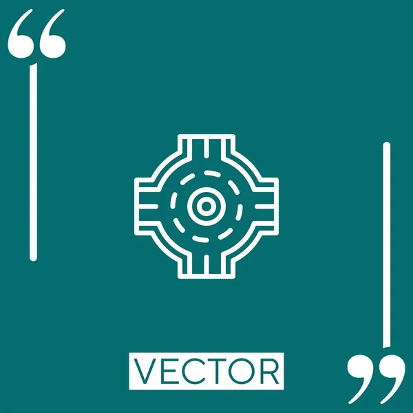 Rotonda Vector Icono Icono Lineal Línea Carrera Editable — Archivo Imágenes Vectoriales