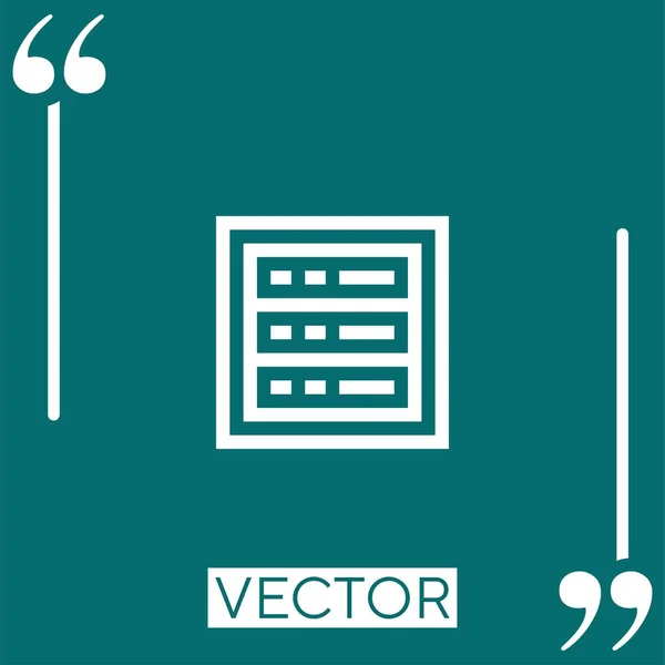 Иконка Вектора Сервера Линейная Редактируемая Линия Хода — стоковый вектор