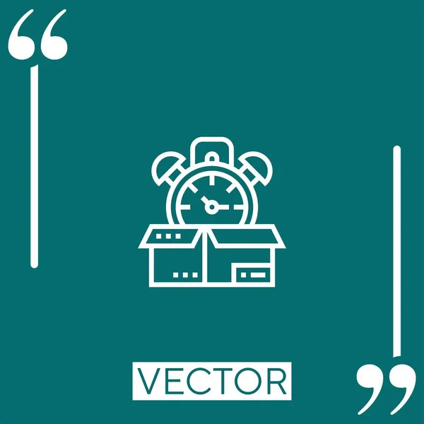 Ícone Vetor Tempo Ícone Linear Linha Curso Editável — Vetor de Stock