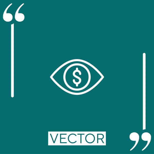 Ícone Vetor Visão Ícone Linear Linha Curso Editável — Vetor de Stock