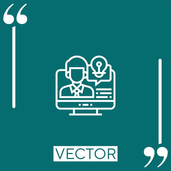 Ícone Vetor Entrevista Ícone Linear Linha Curso Editável — Vetor de Stock