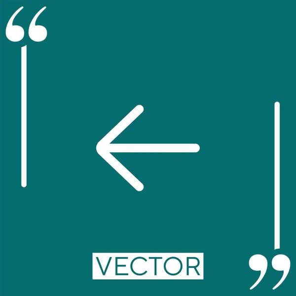 Left Arrow Vector Icon Linear Icon Editable Stroke Line — Stock Vector