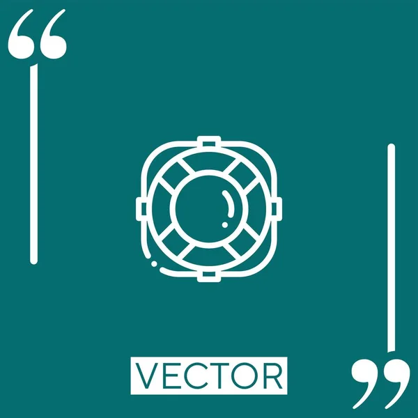 Icône Vectorielle Bouée Sauvetage Icône Linéaire Ligne Course Modifiable — Image vectorielle