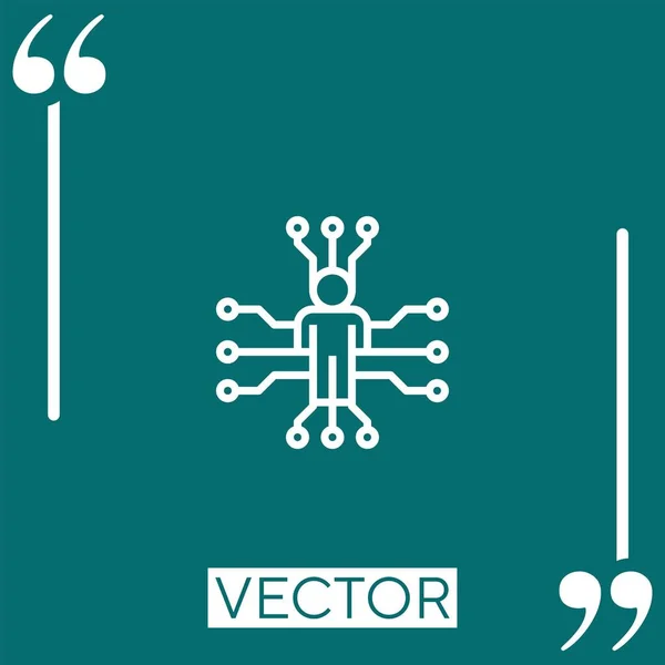 Man Vector Icon Icono Lineal Línea Carrera Editable — Vector de stock