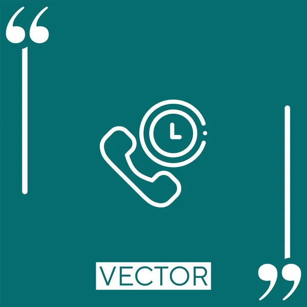 Icono Del Vector Del Teléfono Icono Lineal Línea Carrera Editable — Vector de stock