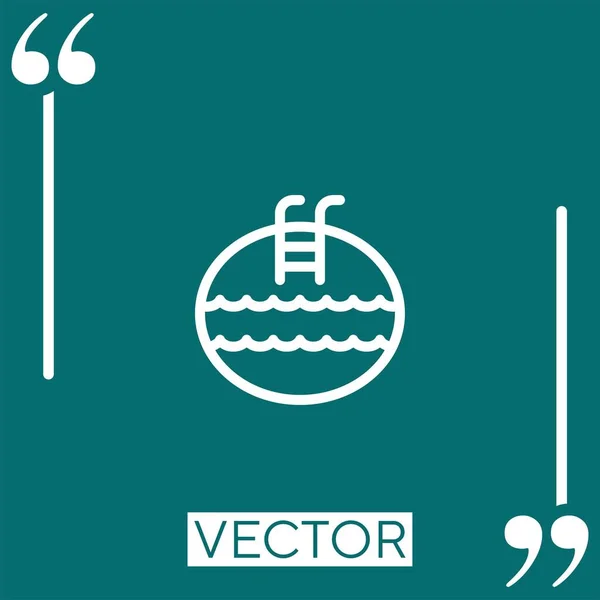 Pool Vector Icon Ícone Linear Linha Curso Editável — Vetor de Stock