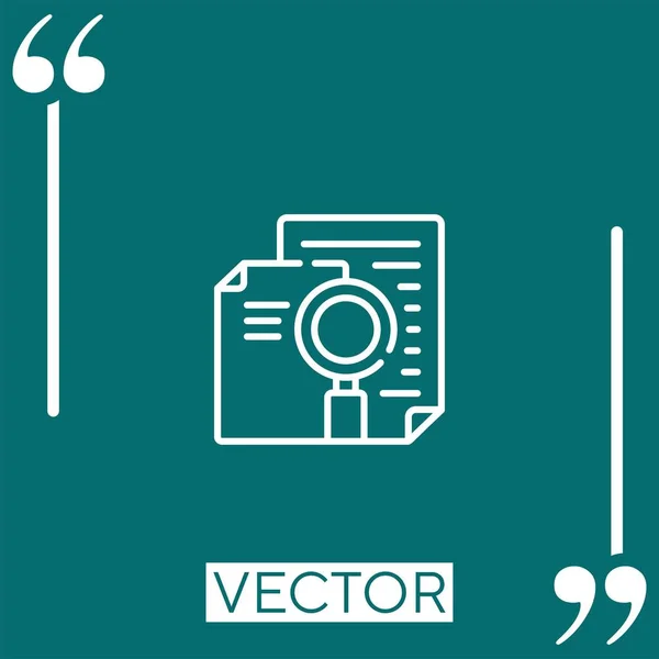 Zoek Vector Icoon Lineair Icoon Aanpasbare Slaglijn — Stockvector