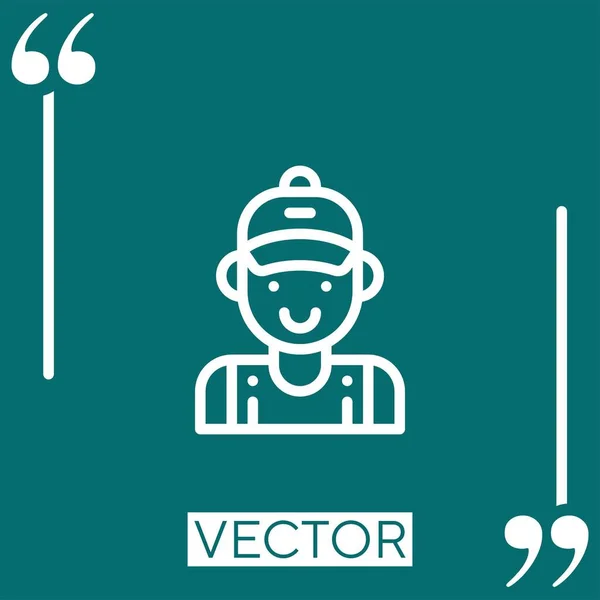 Usuario Vector Icono Icono Lineal Línea Carrera Editable — Vector de stock