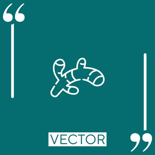 Имбирный Векторный Значок Линейный Значок Редактируемая Линия Хода — стоковый вектор