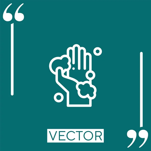 Vektorsymbol Für Das Händewaschen Lineares Symbol Editierbare Strichlinie — Stockvektor