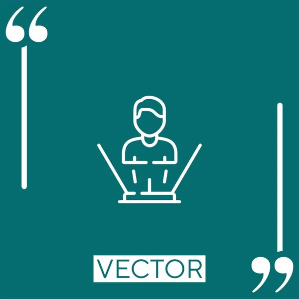Icono Del Vector Holográfico Icono Lineal Línea Carrera Editable — Vector de stock