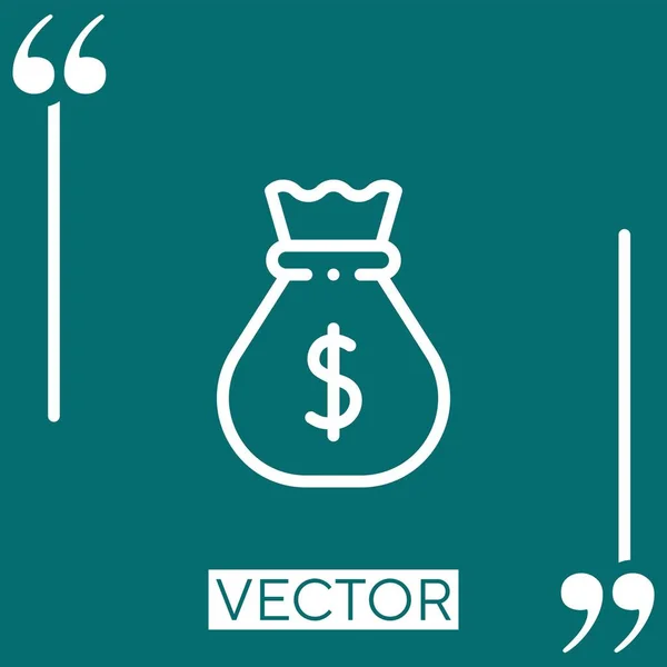 Geldbeutel Vektor Symbol Lineares Symbol Editierbare Strichlinie — Stockvektor