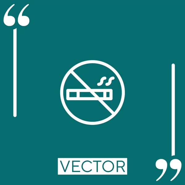 Ícone Vetor Não Fumar Ícone Linear Linha Curso Editável — Vetor de Stock