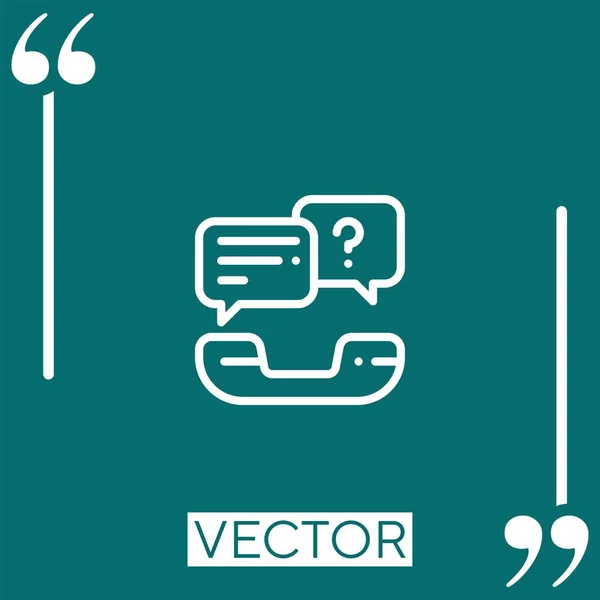 Ícone Vetor Chamada Telefônica Ícone Linear Linha Curso Editável — Vetor de Stock