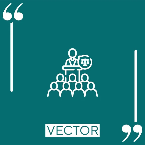 Icono Del Vector Voz Icono Lineal Línea Carrera Editable — Vector de stock