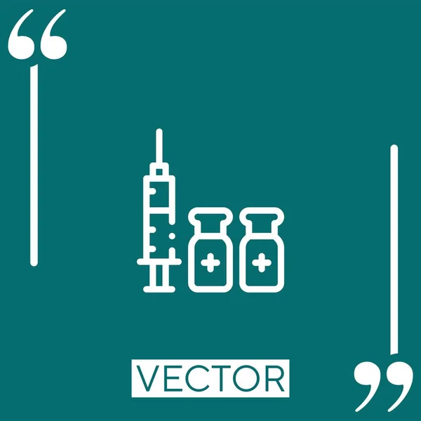 Syringe Vector Icon Linear Icon Editable Stroke Line — Stock Vector