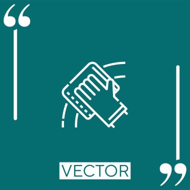 Temizleme vektörü simgesi doğrusal simgesi. Düzenlenebilir vuruş çizgisi