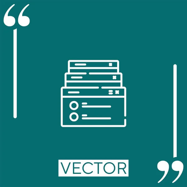 Ícone Vetor Navegador Ícone Linear Linha Curso Editável —  Vetores de Stock