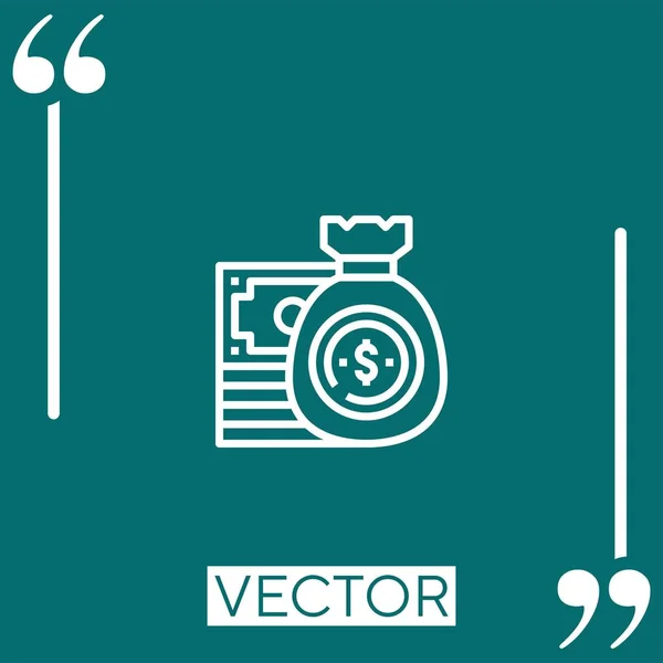 Icono Vector Presupuesto Icono Lineal Línea Carrera Editable — Vector de stock
