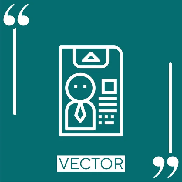 Card Vector Icon Icono Lineal Línea Carrera Editable — Vector de stock